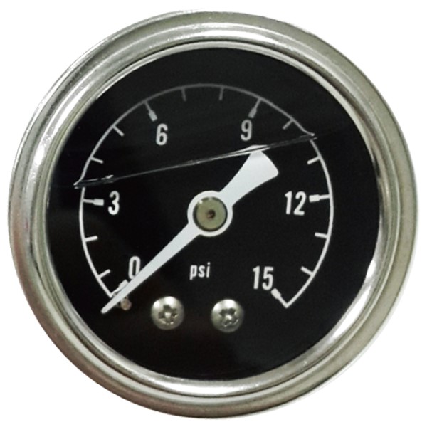 Fuel Pressure Gauge, 0-15PSI, Liquid Filled