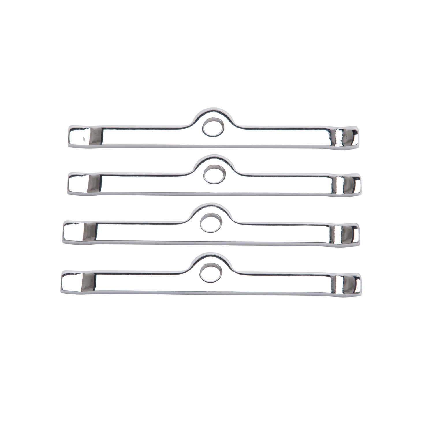 Chrome Hold Downs Tab Kit, Chevrolet Small Block