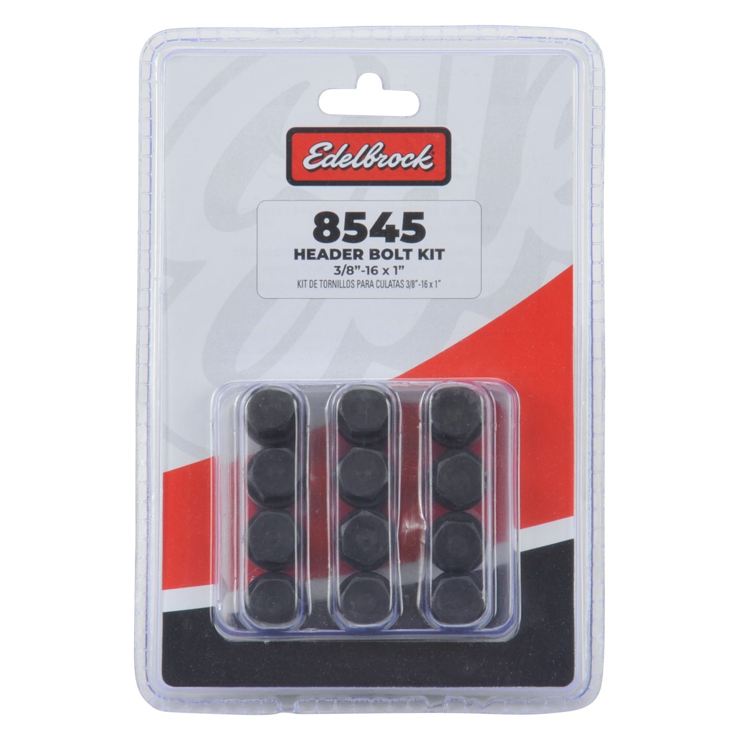 Exhaust Header Bolts, 3/8"-16 x 1", Black Oxide