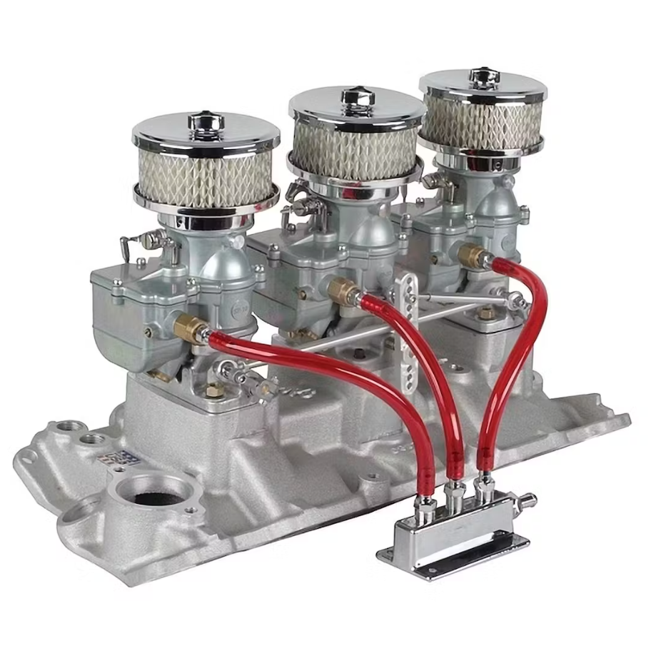 Tri-Power 9-Super-7 Manifold/Carb Kit, Chevrolet Small Block, 55-86