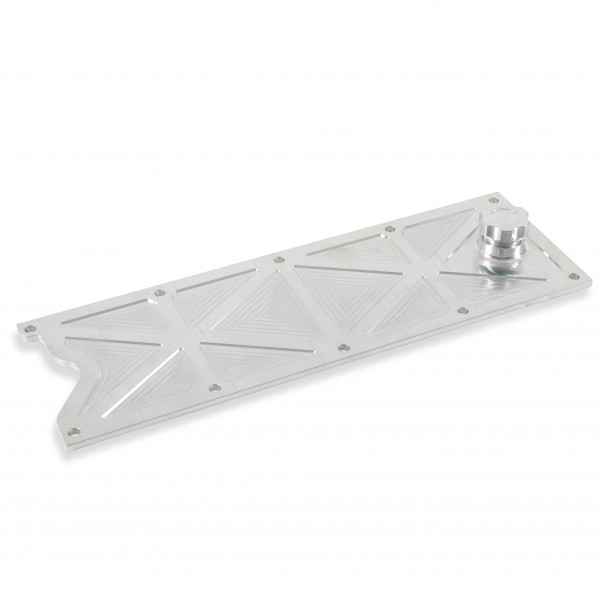 Holley LS Valley Cover with Oil Fill - Natural Billet