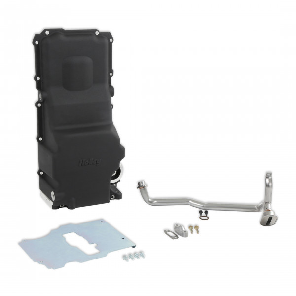 Holley GM LS Swap Oil Pan - Black - Most Front Clearance